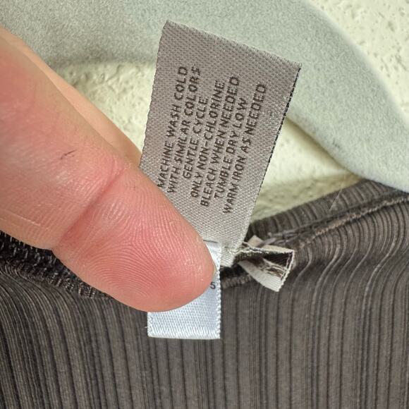 Easywear By Chico's Brown Long Sleeve Ribbed Stretchy Open Blouse Size L - Picture 5 of 5